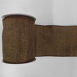 Christmastopia.com - 30 Foot Brown Mesh Gold Ribbon 2.5 Inch Width