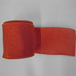 30 Foot Orange Sparkle Burlap Ribon 6 Inch Width