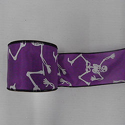 30 Foot Purple Skeleton Glow In The Dark Ribbon 2.5 Inch Width