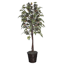 6 Foot Frosted Maple Potted Artificial Plant