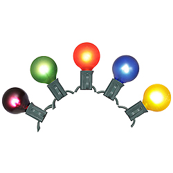 25 Incandescent Twinkling G40 Globe Multi Color Ceramic Christmas Light Set