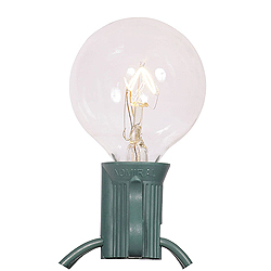 25 Incandescent Twinkling G40 Globe Clear Christmas Light Set
