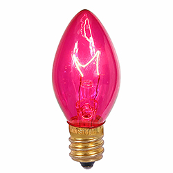 25 Incandescent C7 Pink Twinkle Transparent Retrofit Night Light Replacement Bulbs