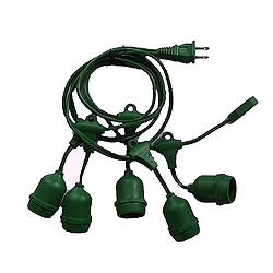 330 Foot S14 Patio Light String With Suspensors 24 Inch Spacing Green Wire