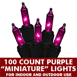 Christmastopia.com 100 Light Purple Black Wire