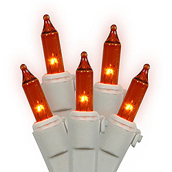 Christmastopia.com - 50 Amber Christmas Light Set White Wire