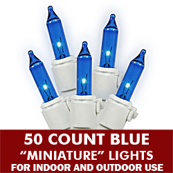 Christmastopia.com 50 Light Blue White Wire