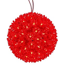 7.5 Inch Lighted Starlight Sphere 100 LED Red Lights