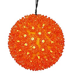 7.5 Inch Lighted Starlight Sphere 100 LED Orange Lights