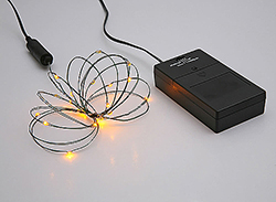 24 Battery Operated LED Orange Christmas Light Set With Timer