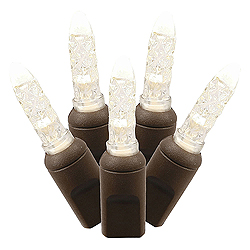 70 LED M5 Warm White Christmas Icicle Lights Brown Wire