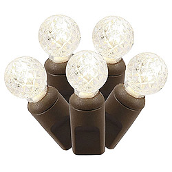 Christmastopia.com 50 Commercial Grade LED G12 Warm White Christmas Light Set Brown Wire