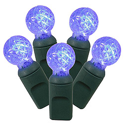 Christmastopia.com 50 Commercial Grade LED G12 Blue Christmas Light Set Green Wire