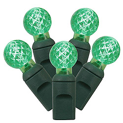 Christmastopia.com 50 Commercial Grade LED G12 Green Christmas Light Set Green Wire