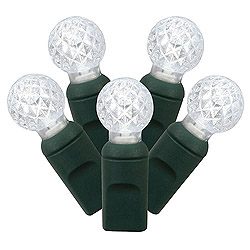 Christmastopia.com - 50 Commercial Grade LED G12 Pure White Christmas Light Set Green Wire