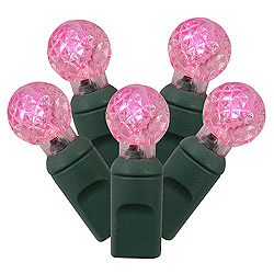 Christmastopia.com 50 Commercial Grade LED G12 Pink Christmas Light Set Green Wire