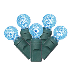 Christmastopia.com 50 Commercial Grade LED G12 Teal Christmas Light Set Green Wire