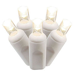 Christmastopia.com 50 Commercial Grade LED 5MM Warm White Christmas Light Set White Wire