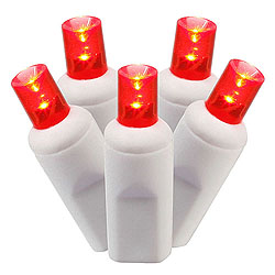Christmastopia.com 50 Commercial Grade LED 5MM Red Christmas Light Set White Wire