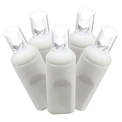 Christmastopia.com 50 Commercial Grade LED 5MM Pure White Christmas Light Set White Wire