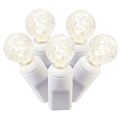 Christmastopia.com 50 Commercial Grade LED G12 Warm White Christmas Light Set White Wire