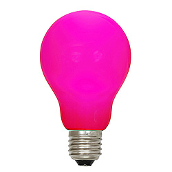 A19 LED Pink Ceramic Retrofit Replacement Bulb E26 Nickle Base