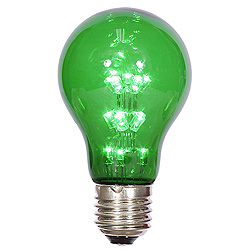 A19 LED Green Transparent Retrofit Replacement Bulb E26 Nickle Base