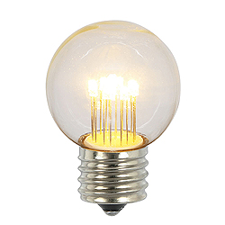 Christmastopia.com 5 LED G50 Warm White Transparent Glass Retrofit E26 Socket Christmas Replacement Bulb