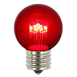 Christmastopia.com 5 LED G50 Red Transparent Glass Bulb Retrofit E26 Socket Christmas Replacement Bulb