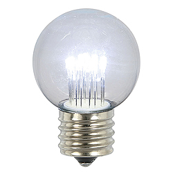 Christmastopia.com 5 LED G50 Cool White Transparent Glass Bulb Retrofit E26 Socket Christmas Replacement Bulb
