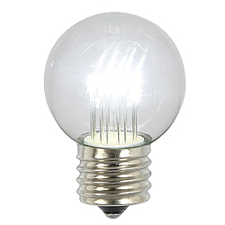 Christmastopia.com 5 LED G50 Pure White Transparent Glass Bulb Retrofit E26 Socket Christmas Replacement Bulb