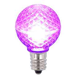 25 LED G30 Globe Purple Faceted Retrofit Night Light C7 Socket Replacement Bulbs