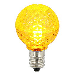 25 LED G30 Globe Yellow Faceted Retrofit Night Light C7 Socket Replacement Bulbs