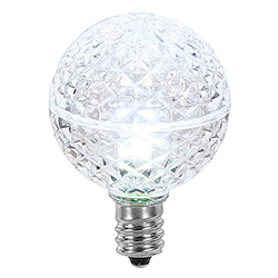 25 LED G40 Globe Cool White Faceted Retrofit Night Light C7 Socket Replacement Bulbs