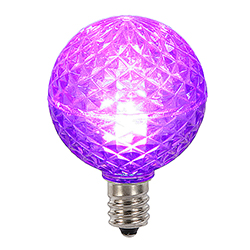 25 LED G40 Globe Purple Faceted Retrofit Night Light C7 Socket Replacement Bulbs