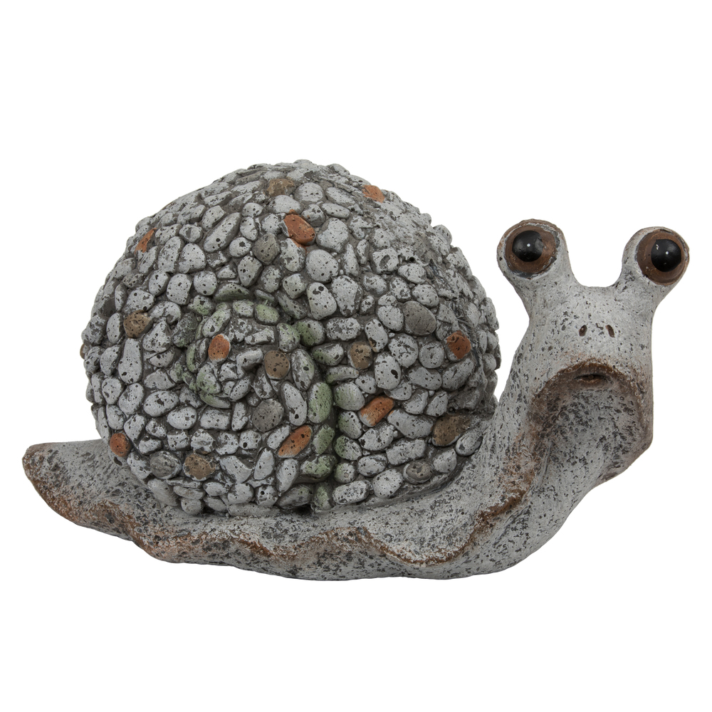 7.5 Inch Gray Snail Outdoor Garden Figurine