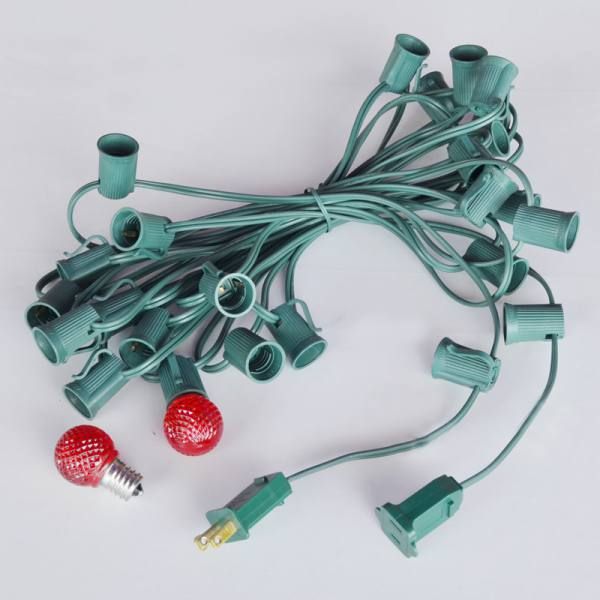 Christmastopia.com 25 Foot C9 Green Cording With Ends Set Of 25