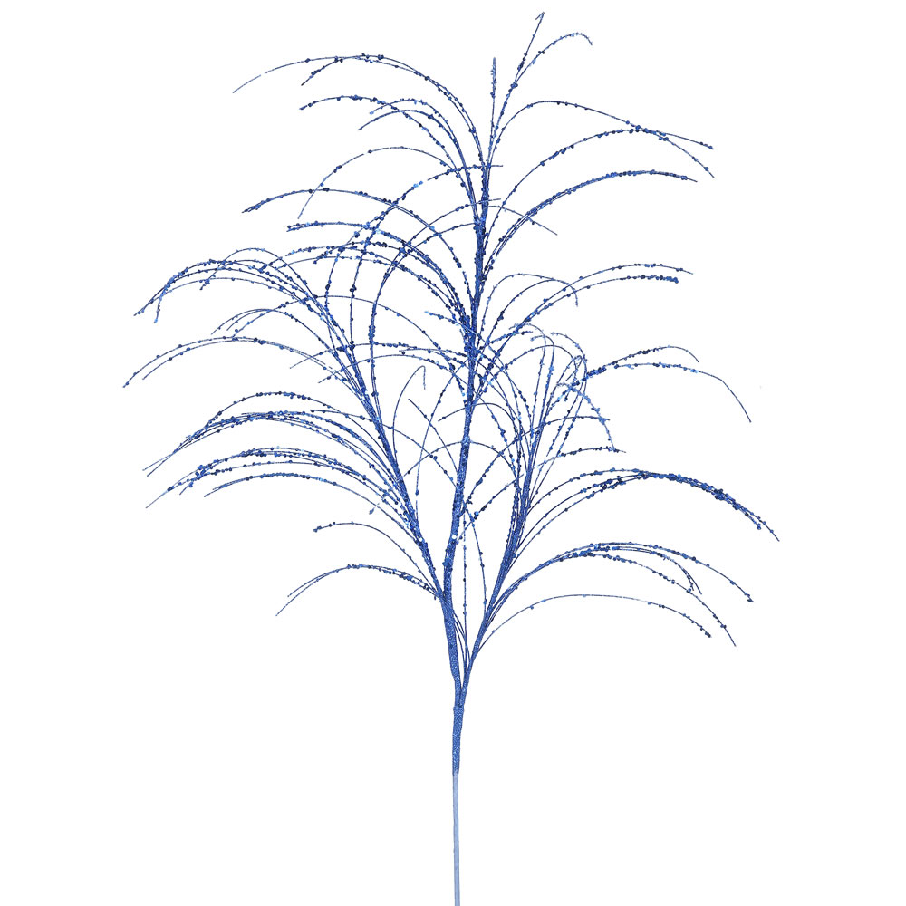 Blue Glitter Grass Decorative Artificial Wedding Spray