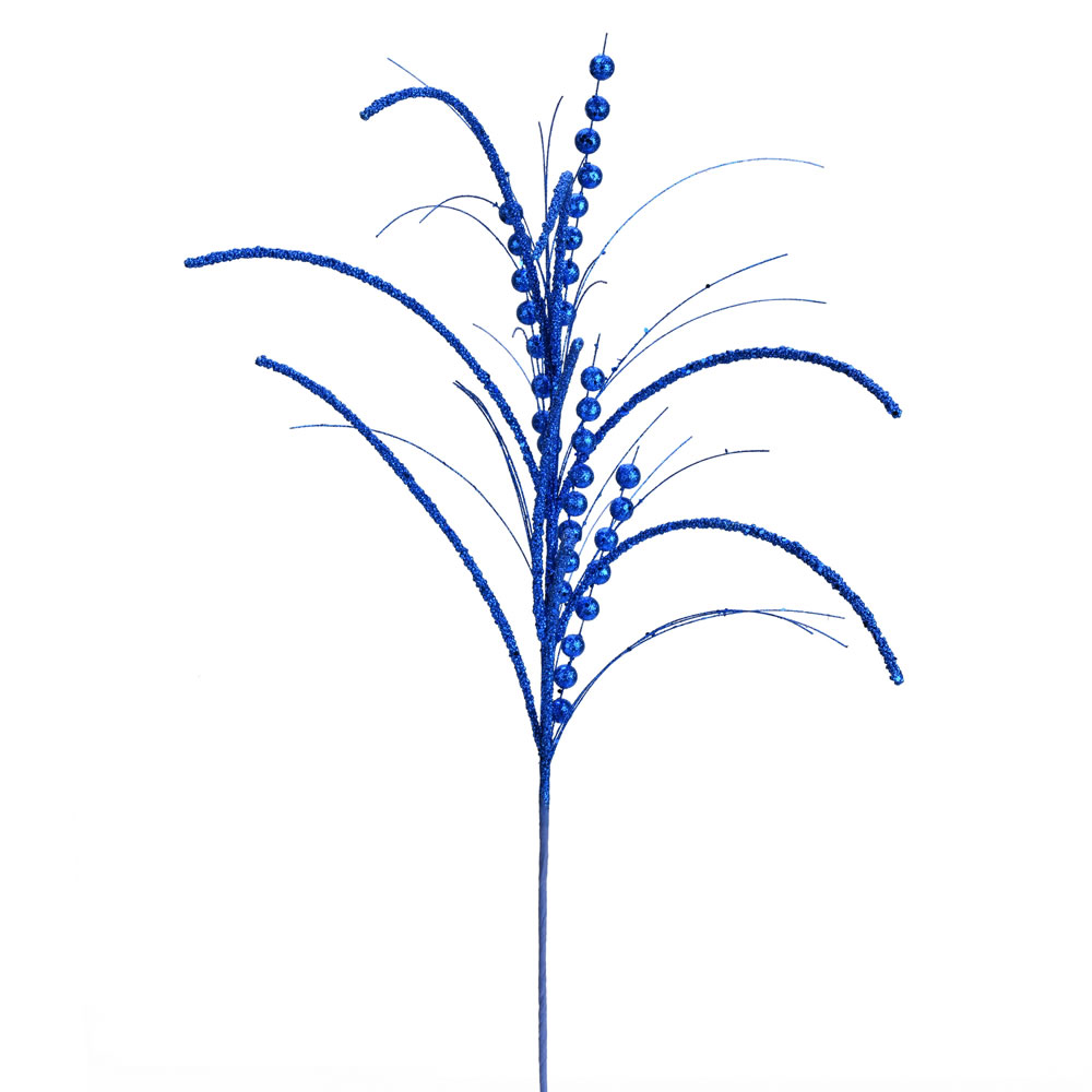 Blue Glitter Harvest Artificial Christmas Spray