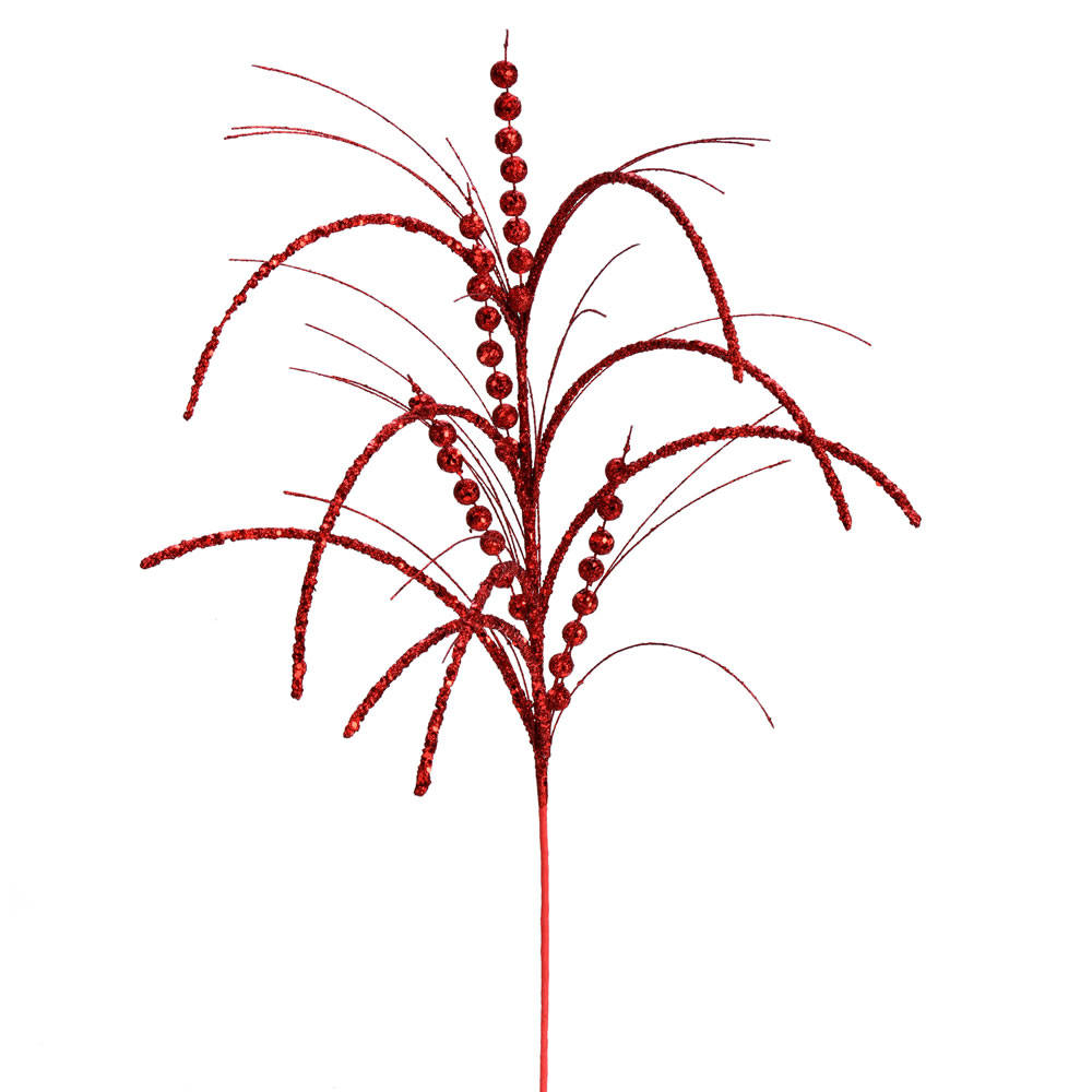 Red Glitter Harvest Artificial Christmas Spray