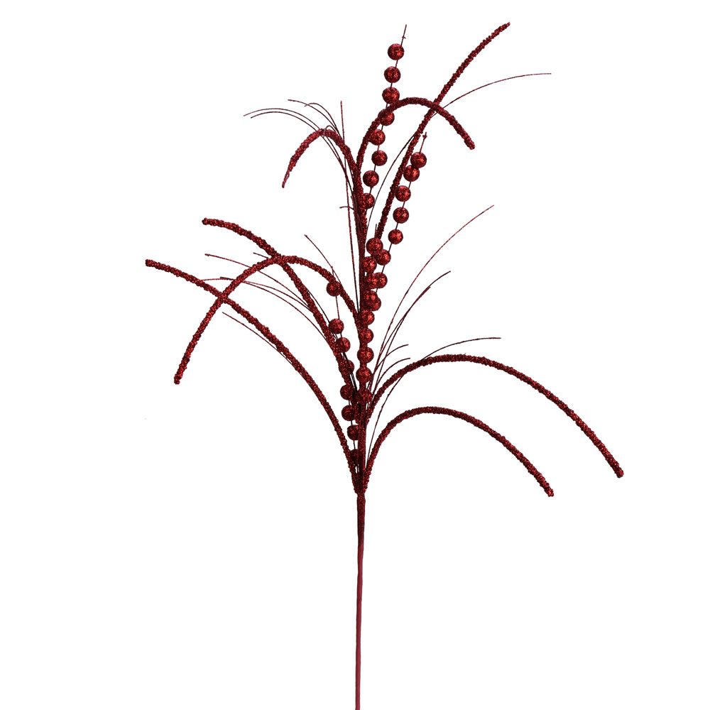 Burgundy Glitter Harvest Artificial Christmas Spray