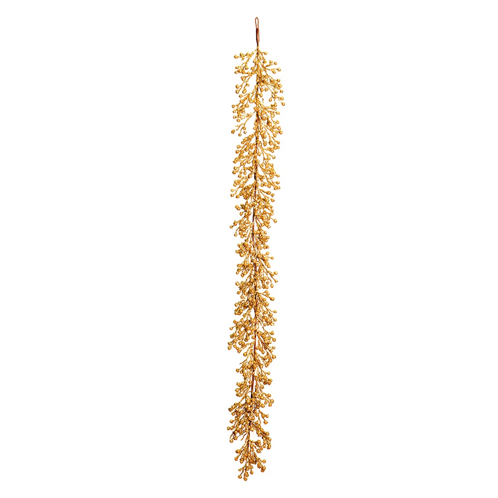 6 Foot Gold Glitter Berry Artificial Mardi Gras Garland Unlit