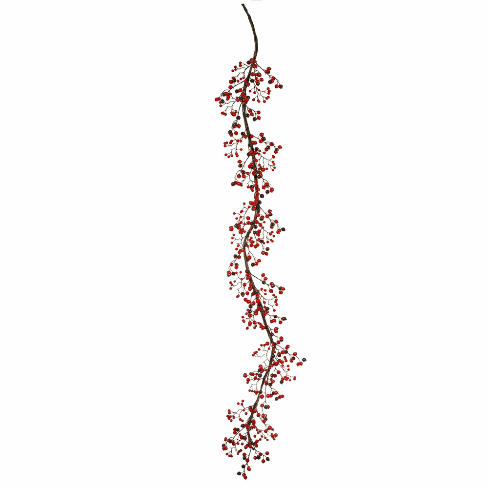 6 Foot Red Burgundy Mixed Berry Artificial Christmas Garland Weather Resistant