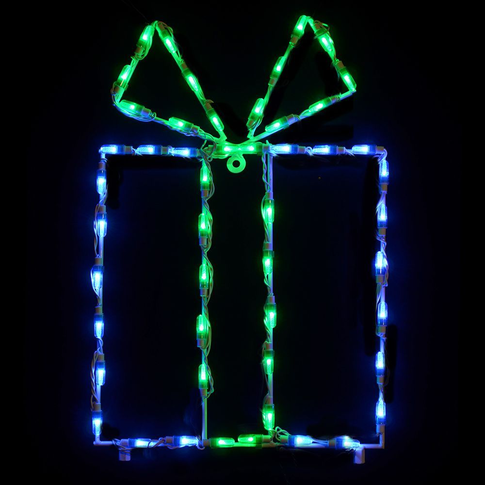 Christmastopia.com Blue Christmas Gift Box With Green Bow LED Lighted Outdoor Christmas Decoration