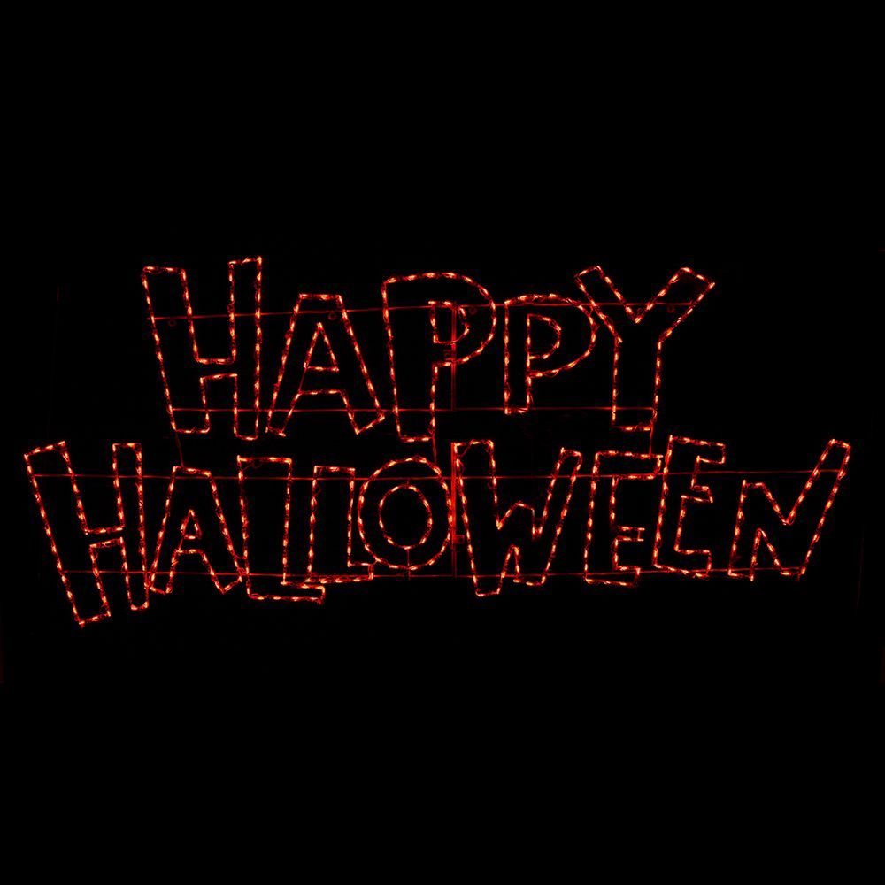 Happy Halloween Wishes Sign LED Lighted Outdoor Halloween Decoration