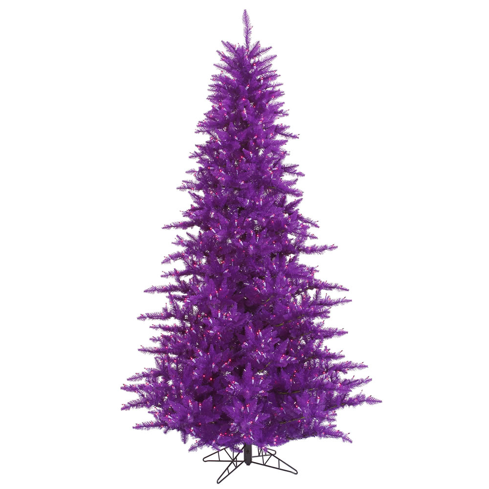 12 Foot Purple Artificial Tree 1650 Incandescent Purple Mini Lights