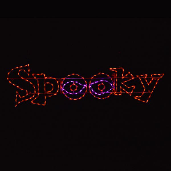 Spooky Word Sign LED Lighted Outdoor Halloween Decoration