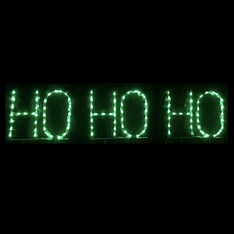 HO HO HO Yard Sign Animated LED Lighted Outdoor Christmas Decoration