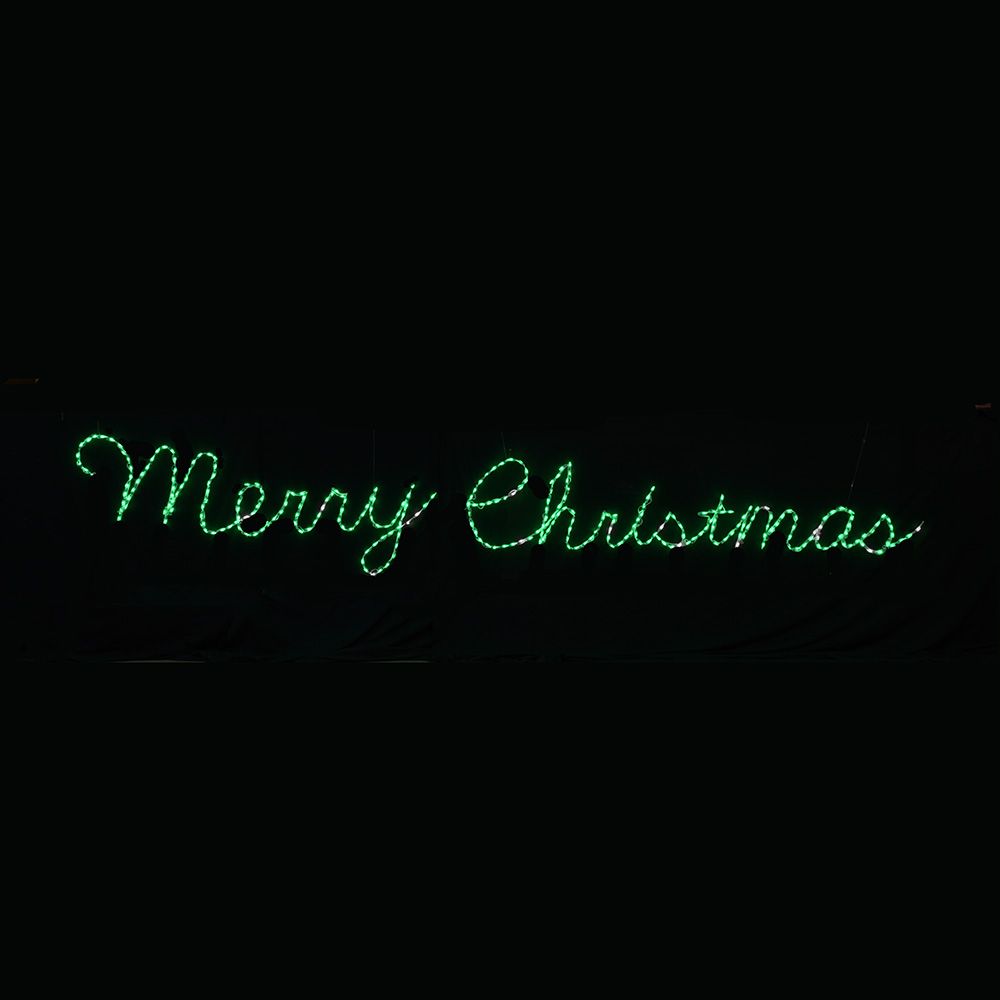 Merry Christmas RGB Color Change Cursive LED Lighted Outdoor Christmas Sign Decoration