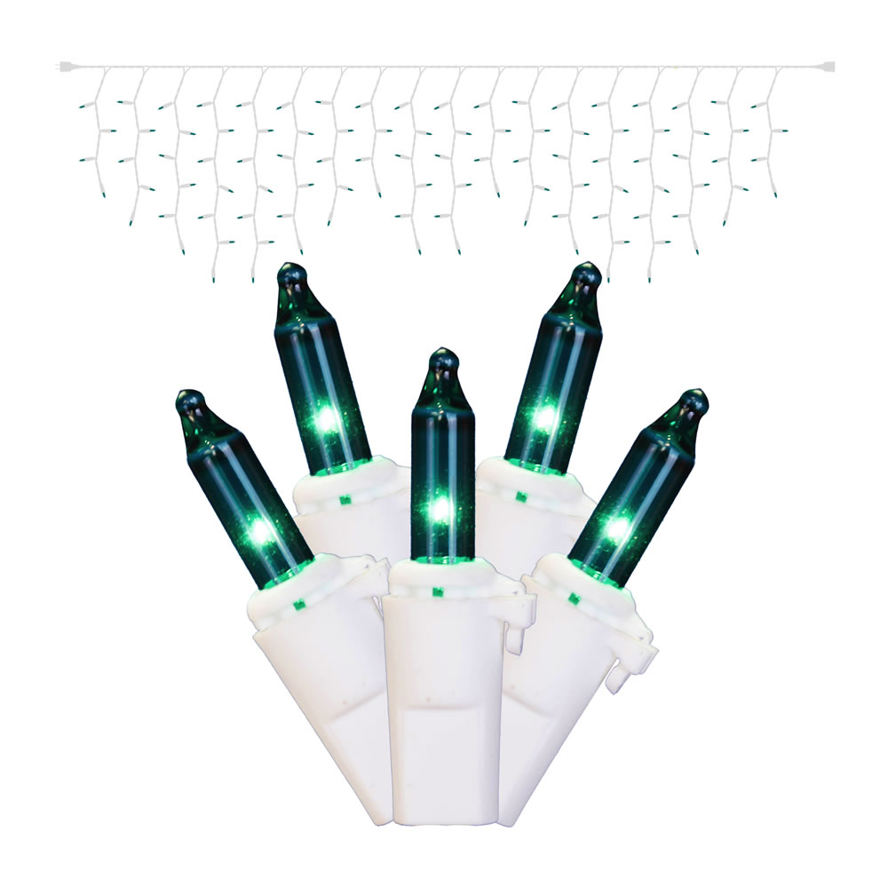 Christmastopia.com - 100 Incandescent Mini Teal Easter Icicle Light Set White Wire
